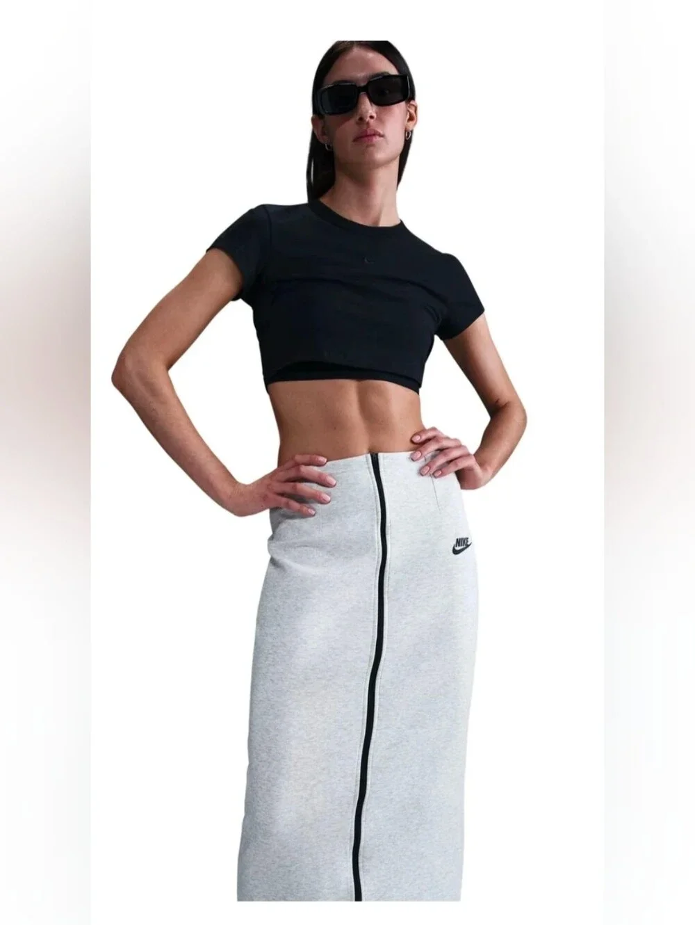 Nike Sportswear Tech Fleece Slim Maxi Women Skirt Gray Large